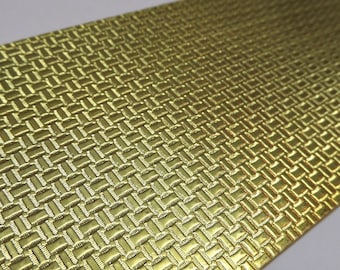 Basket Weave Rolling Mill Texture Plate Pattern 2.5" x 6" Brass Texture Plates 24 Gauge Thick