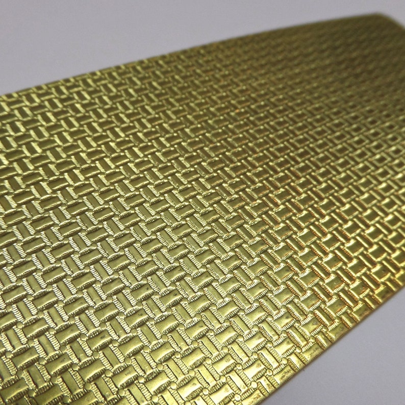 Basket Weave Rolling Mill Texture Plate Pattern 2.5 x 6 Brass Texture Plates 24 Gauge Thick image 1