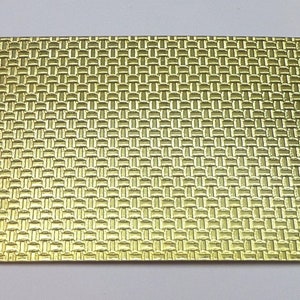 Basket Weave Rolling Mill Texture Plate Pattern 2.5 x 6 Brass Texture Plates 24 Gauge Thick image 2