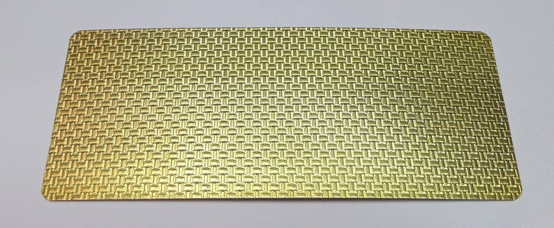 Basket Weave Rolling Mill Texture Plate Pattern 2.5 x 6 Brass Texture Plates 24 Gauge Thick image 2