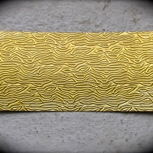 WAVE Rolling Mill Texture Plate Pattern 2.5&quot; x 6&quot; Brass Texture Plates 24 Gauge Thinner Plate Better for Economy Rolling Mills