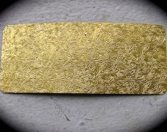 Floral Paisley Rolling Mill Texture Plate Pattern 2.5" x 6" Brass Texture Plates 24 Gauge Thick