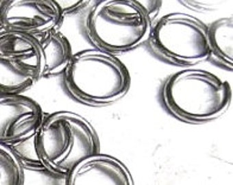 100 - 8mm ID Jumprings Stainless Steel Open Jump Rings - 20 Gauge- Perfect for Bracelets and Pendants