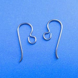 NIOBIUM Ear Wires 5 Pair 3/8" x 7/8" or 9mm x 21mm 22G Wire 2.5MM Ring Fishhook French Wire Style - Hypo Allergenic Natural Silver Gray
