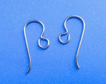 NIOBIUM Ear Wires 5 Pair 3/8" x 7/8" or 9mm x 21mm 22G Wire 2.5MM Ring Fishhook French Wire Style - Hypo Allergenic Natural Silver Gray