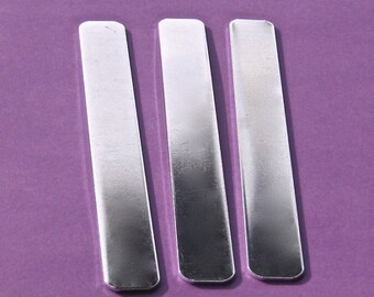 10 Cuff Blanks 1" x 5" 16G Polished 1100 Pure Aluminum Cuff Will arrive Flat for Metal Stamping