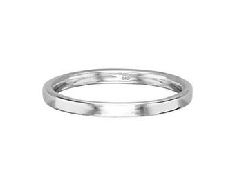 2mm Size 7 Sterling Ring (1) Flat Band 18 Gauge for Metal Stamping .925 Solid Cast Polished US Size 7