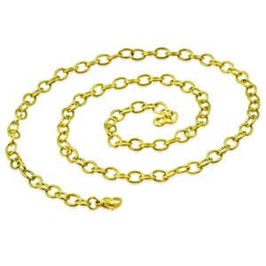 Gold Anodized Chains Package of 10 Surgical Steel 21" Long x .19" Oval Open Link Chain  316L