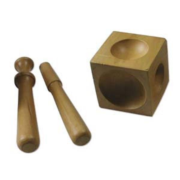 Doming Block Wood Dapping Block - Use to Curve Discs - 6 different sides - 2 Wood Punches  Beadsmith