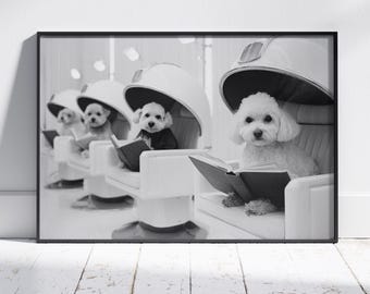Funny Poodle Print | Retro Dog Salon Art (Digital Download)