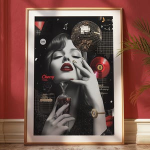 Retro Vinyl Record Art - Disco Aesthetic Wall Print - Vintage Music Poster - Glam 70s Decor - Funky Turntable Artwork - Music Lover Gift