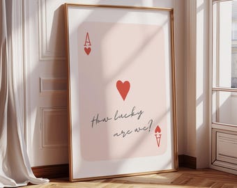 Ace of Hearts Print: Retro Sage Green Playing Card (Digital Print)