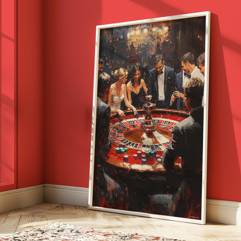 Roulette Wheel Casino Art Print: Vegas Gambling Decor (digital Download ...