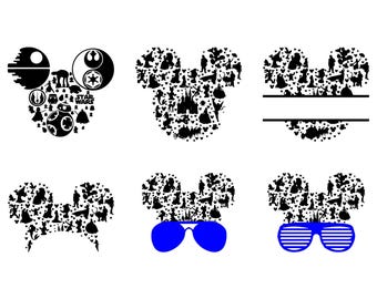 Paquete SVG inspirado en Mickey y Minnie / Camiseta SVG de Disneyland / Archivo SVG de Cricut de Disneyland / Contorno de Mickey Minnie Mouse / Grabado con láser
