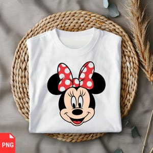 Minnie Mouse Inspired SVG, Cute Bow Mouse Head PNG, Digital Download for Shirts, Sublimation, Cricut, and Crafts