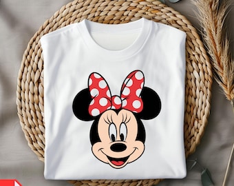 Minnie Mouse Inspired SVG, Cute Bow Mouse Head PNG, Digital Download for Shirts, Sublimation, Cricut, and Crafts