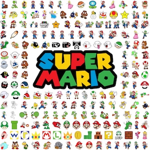 Bundle de cliparts Super Mario, imprimable Mario Png, Mario, cliparts Png Mario du jeu vidéo, Mario Clipart, fichier de coupe Cricut, téléchargement immédiat