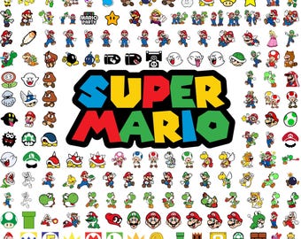 Pacote de clipart do Super Mario, Mario para impressão Png, Mario, Cliparts Png Videogame Mario, Mario Clipart, arquivo de corte Cricut, Download instantâneo