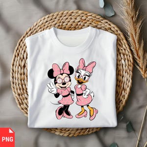 Minnie Daisy Pink Outfit PNG, Cute Minnie Mouse PNG, Daisy Duck Clipart, minnie Best Friends Png, Digital Download, Matching Outfits Png