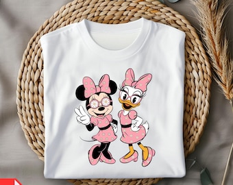 Minnie Daisy Pink Outfit PNG, Cute Minnie Mouse PNG, Daisy Duck Clipart, minnie Best Friends Png, Digital Download, Matching Outfits Png
