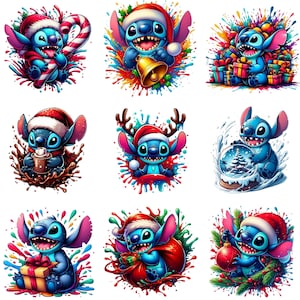 Stitch Christmas Bundle PNG, Merry Christmas Stitch Png, Stitch Merry Grinchmas Png, Stitch Cut Files, Stitch Tis The Season Christmas Png