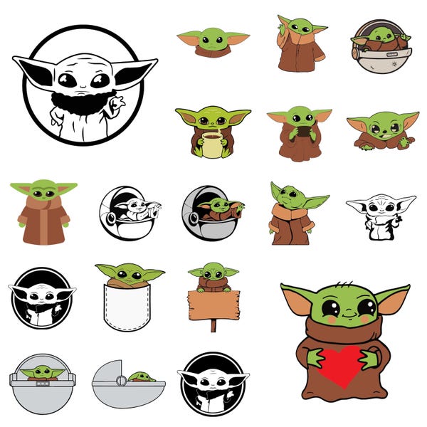 Grogoo Vector Grogu Clipart - Etsy