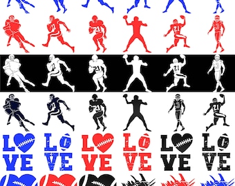 American Football Png Bundle, Football Clipart, Digital Files for Cricut & Silhouette, Instant Download, Football Shirt Designs