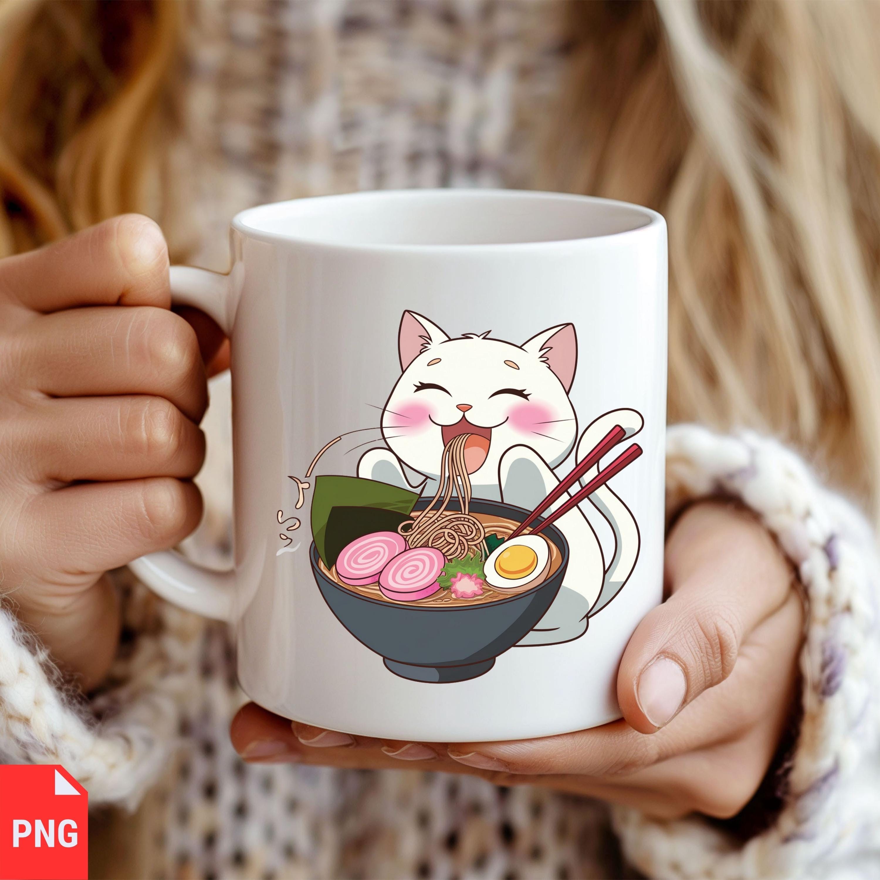 Cute Ramen Cat PNG, Kawaii Noodle Cat Clipart, Japanese Food Lover ...