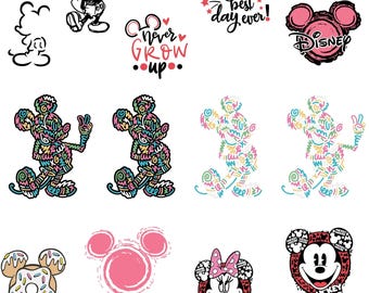 Mickey and Minnie Clipart Set, Mickey SVG for Cricut, Mouse Head SVG, Minnie Mouse Svg, Instant Download, DIY Projects, Cricut Files