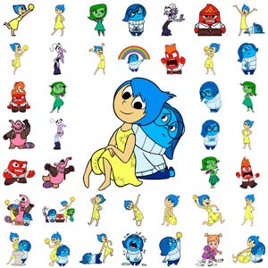 Inside Out 2 PNG Bundle, Inside Out Clipart, Rabbia, Gioia, Tristezza, Ansia, Invidia, Disgusto, File Svg a strati, Documenti digitali, Download immediato