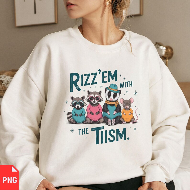 Rizz'em With the Tism PNG, Funny Raccoon Opossum PNG, Meme Animal ...