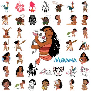 Moana SVG Bundle, Moana SVG Files for Cricut, Baby Moana Png, Princess Svg for Shirts, Moana Clipart, Birthday Girl SVG, Instant Download