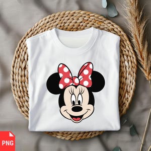 Minnie Mouse Inspired SVG, Cute Bow Mouse Head PNG, Digital Download for Shirts, Sublimation, Cricut, and Crafts