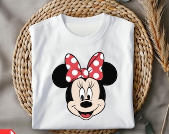 Minnie Mouse Inspired SVG, Cute Bow Mouse Head PNG, Digital Download for Shirts, Sublimation, Cricut, and Crafts