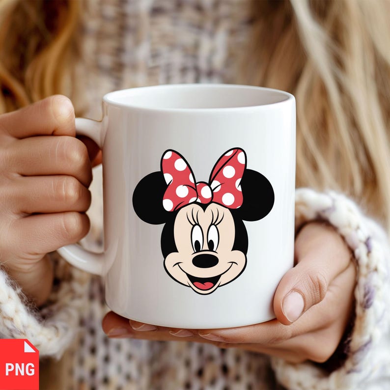 Minnie Mouse Inspired SVG, Cute Bow Mouse Head PNG, Digital Download for Shirts, Sublimation, Cricut, and Crafts image 3