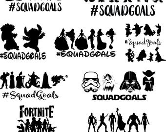 Squad Goals SVG Bundle, Princess Squad Goals SVG, Mickey Squad Goals Clipart, Cricut Files, Silhouette Designs, Instant Download