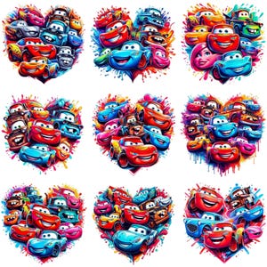 Lightning McQueen Cars Splash and Watercolor, Cars PNG, Cars Clipart, Cars Cartoon Cliparts, Cars Sublimation, Cars Characters PNG Cliparts