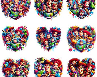 Paquete de imágenes prediseñadas de Toy Story, paquete de imágenes PNG de Toy Story, archivos PNG de Woody para Cricut, imágenes PNG de Toy Story, imágenes PNG de Buzz Lightyear para camisetas, imágenes PNG de Toy Story