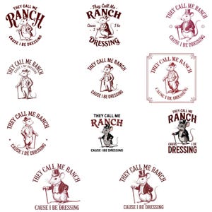 De kallar mig Ranch PNG, rolig mus Clipart, vintage muskonst, västerländsk stildesign, lantligt meme, utskrivbar sublimering