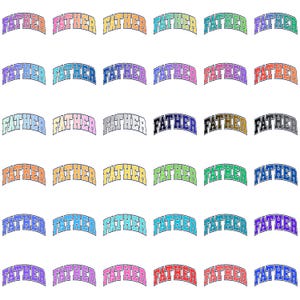 Descarga digital PNG de padre, clipart de padre con letra universitaria, diseño tipográfico retro de papá, sublimación colorida de padre, arte del día del padre