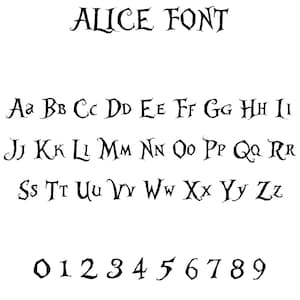 Alice in Wonderland Alphabet SVG, Mouse Font SVG, Customizable Gift Svg, Cricut Silhouette Files, Clipart Bundle, Instant Download, Png, TTF