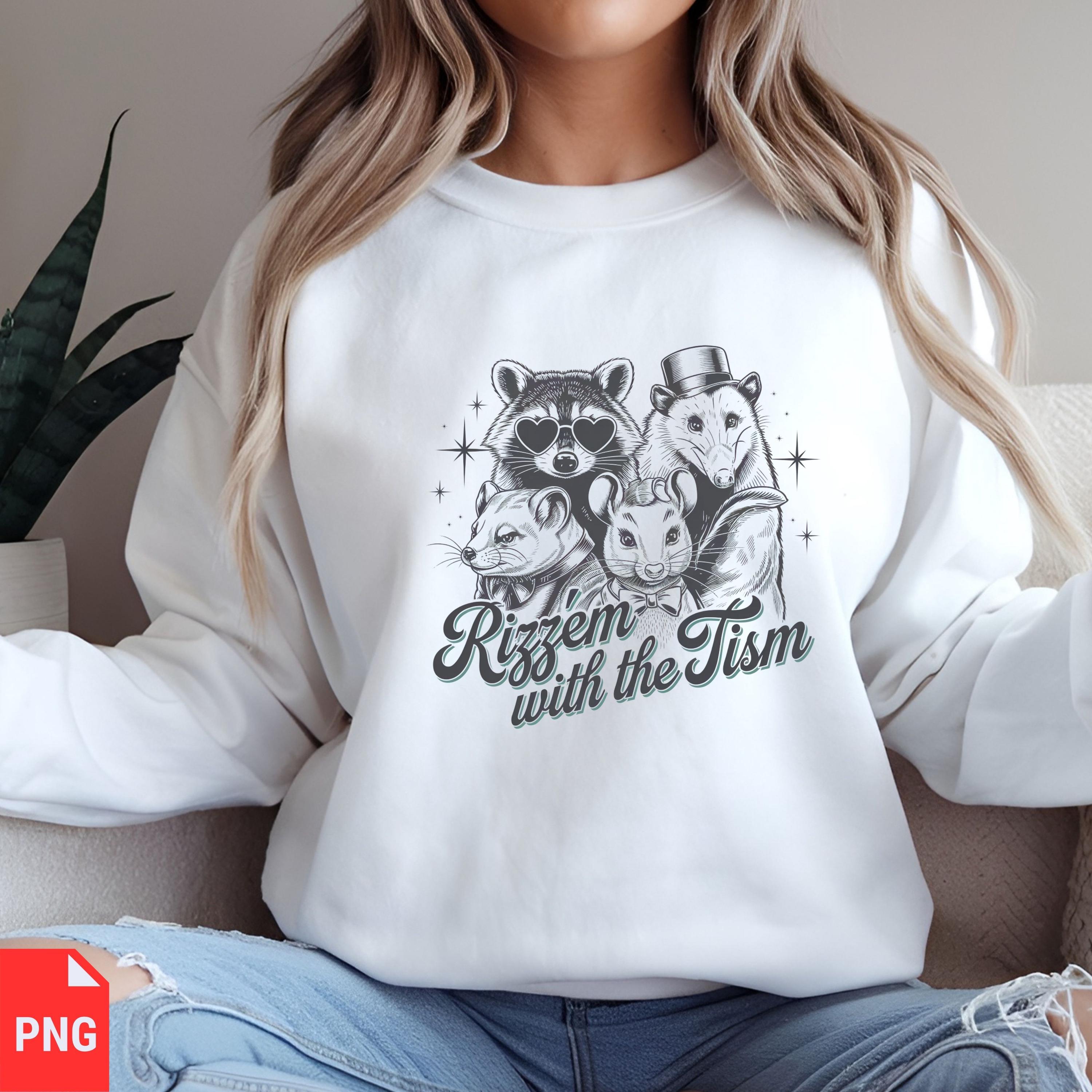 Aniaml Rizz Rizz'em With the Tism PNG, Funny Raccoon Opossum PNG, Meme Animal ...