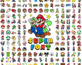 Pacote de clipart do Super Mario, Mario para impressão Png, Mario, Cliparts Png Videogame Mario, Mario Clipart, arquivo de corte Cricut, Download instantâneo