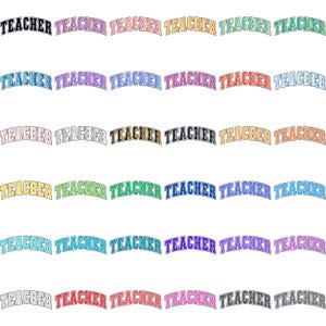 Descarga digital PNG de maestro, clipart de maestro con letras universitarias, diseño tipográfico de educador retro, sublimación de maestro colorido, arte escolar