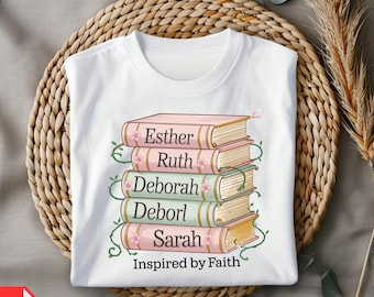 Bible Women PNG, Faith Inspired Books PNG, Christian Women Clipart, Esther Ruth Deborah Sarah PNG, Religious Sublimation Design