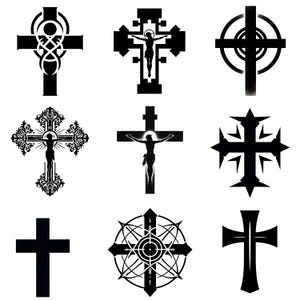 Cross PNG Clipart Bundle | Religious Cross Illustrations | Christian Symbol Designs | Crucifix Silhouettes for Crafts and Art