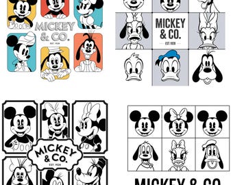 Mickey & Co PNG, Vintage Maus Clipart, Retro Mickey Minnie Digitale Datei, Maus Sublimationsdesign, printable Download