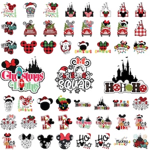 Christmas Mickey SVG Bundle, Mouse Head Christmas PNG, Merry Christmas Clipart, Holiday Season SVG, Cricut Files, Instant Download