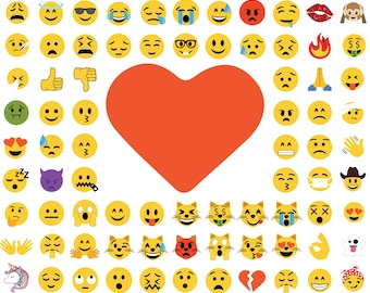 Emoji SVG Bundle, High Quality Layered Designs, SVG for Cricut, Emoji Clipart, Face Stickers, Silhouette Files, Instant Download