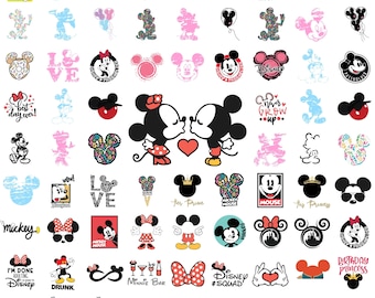 Mickey and Minnie Clipart Set, Mickey SVG for Cricut, Mouse Head SVG, Minnie Mouse Svg, Instant Download, DIY Projects, Cricut Files